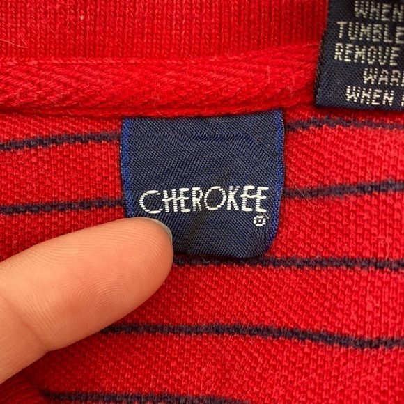 Cherokee Men’s Striped Polo Red XXXL - Picture 6 of 8